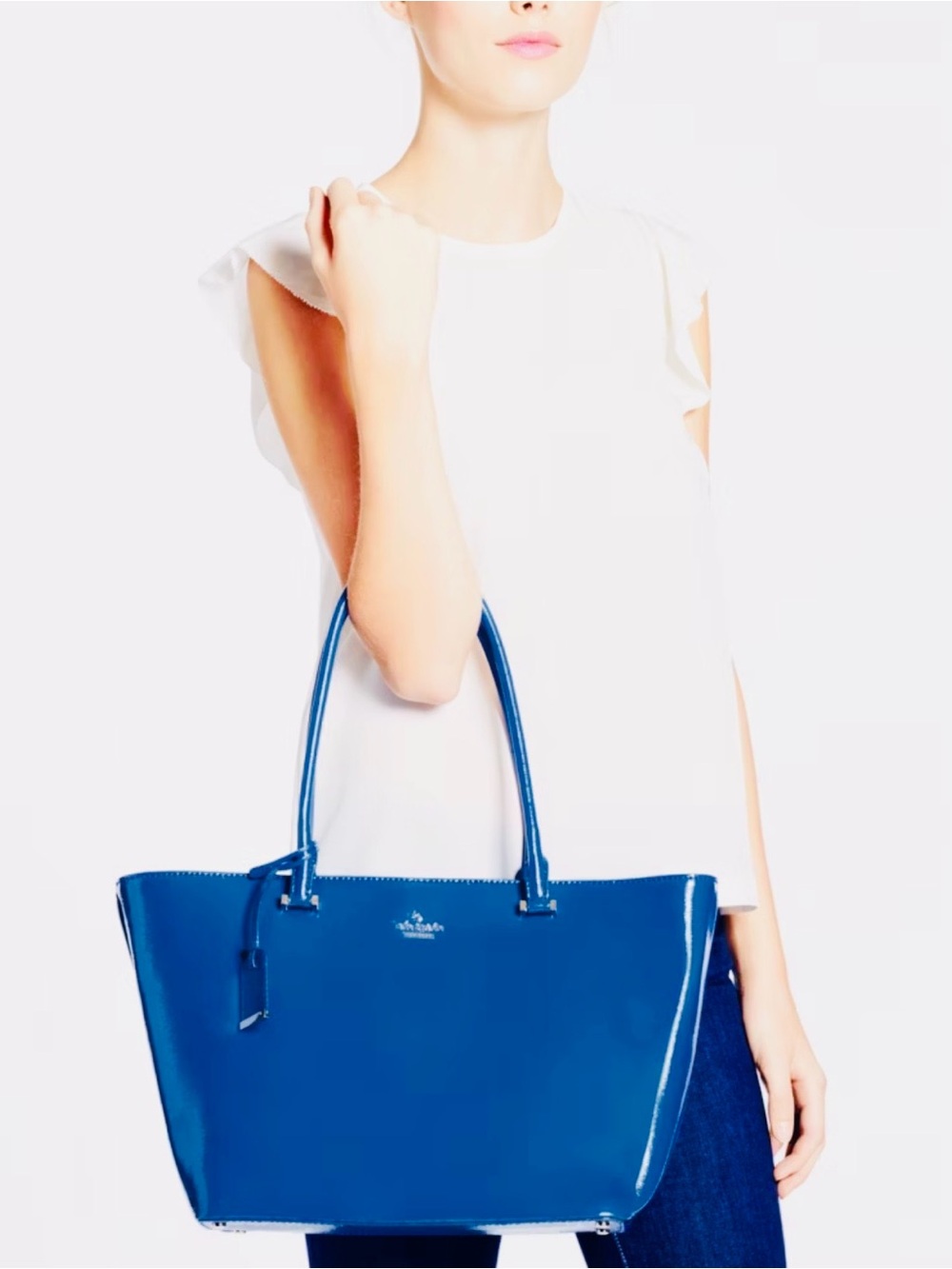 kate spade Blue Patent Leather Tote - Picture 4 of 8